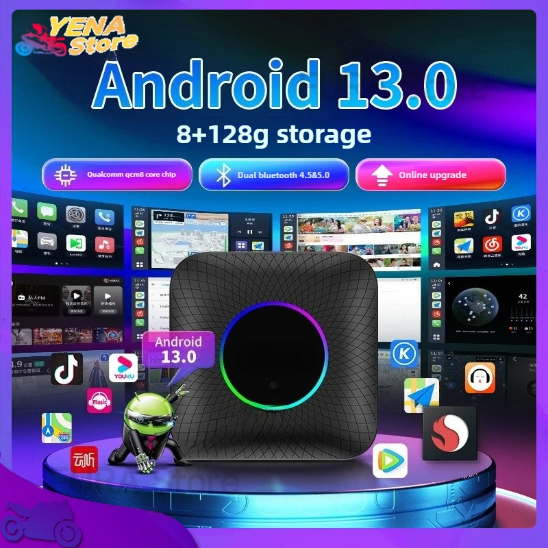 

New 8+128gb smart car box, Android13 wireless Android Auto adapter, 8-core smart module, car accessories