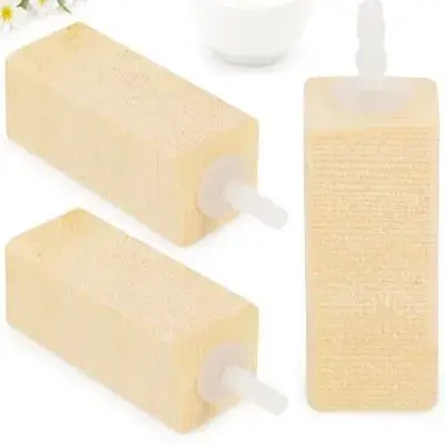 

3Pcs Fish Tank Bubble Diffuser Wooden Air Stone Simple Delicate Design Quiet Useful Hydroponic Growing Air Stone