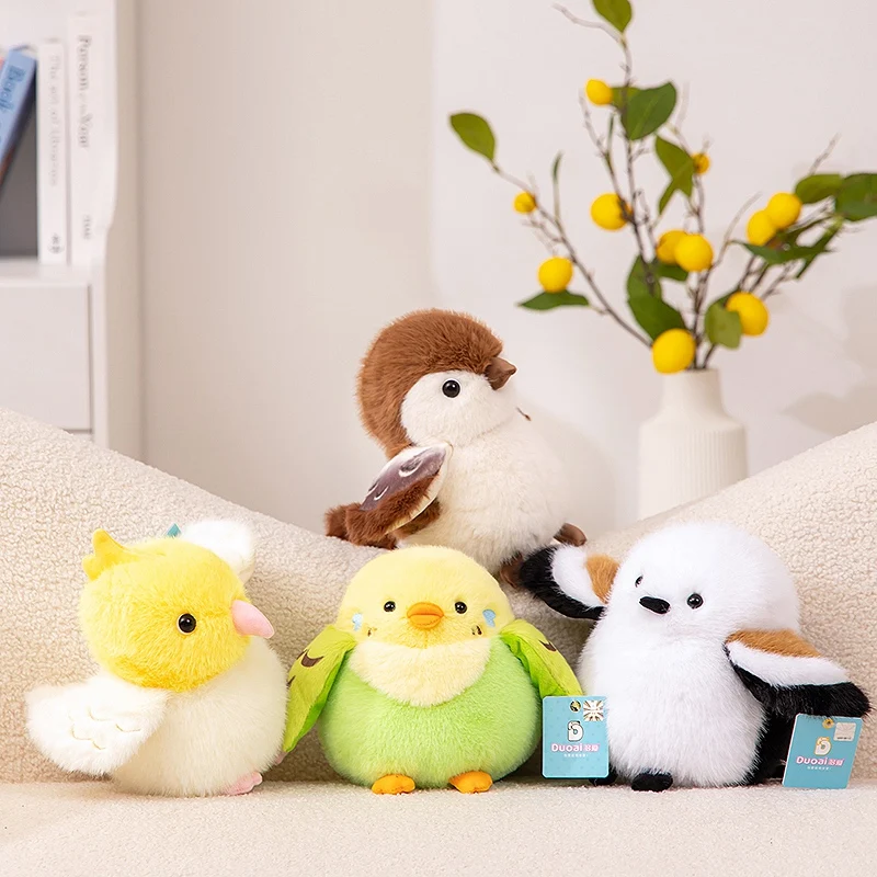 

21 см Kawaii Bird, плюшевые игрушки, мини-искусственная птица, плюшевая кукла, милый реалистичный попугай, воробь, плюшевая игрушка для детей, подарки на день рождения, Рождество