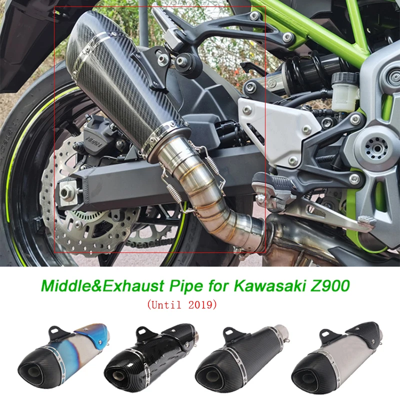 

Motorcycle Middle Pipe Link 51mm Exhaust Muffler Pipe Silencer System Non-destructive installation For Kawasaki Z900 Until 2019