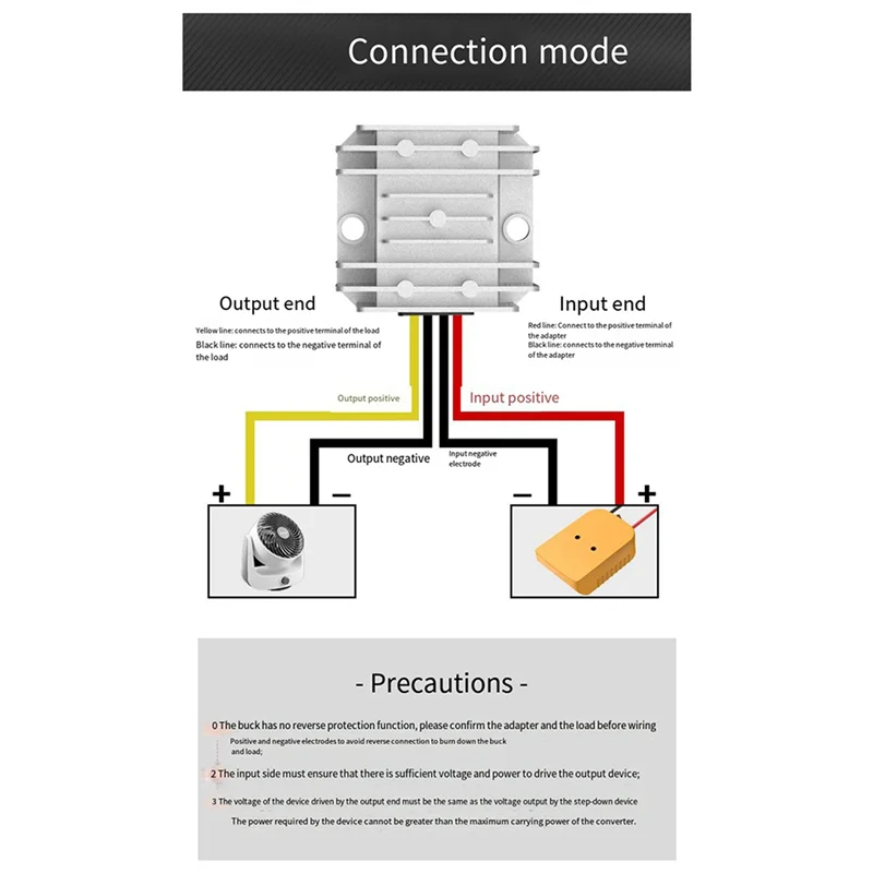 

Suitable for DeWalt DCB Series 18V/20V Lithium Battery Adapter + DC-DC Step-Down Device(12V,10A,120W)With Fuse