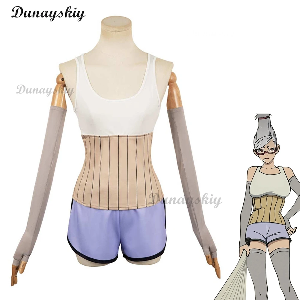 Anime Dandadan Seiko Ayase Cosplay Women Costume Girls Sexy Vest Shorts Sockings Glasses Wigs Set Halloween Xmas Suit Customized