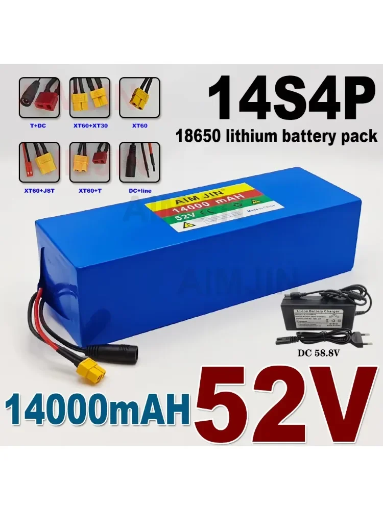 AliExpress aimjin 52V 14S4P battery pack 14000mah 18650 Lithium Battery with BMS for Balance Car, Bike, Scooter, Tricycle