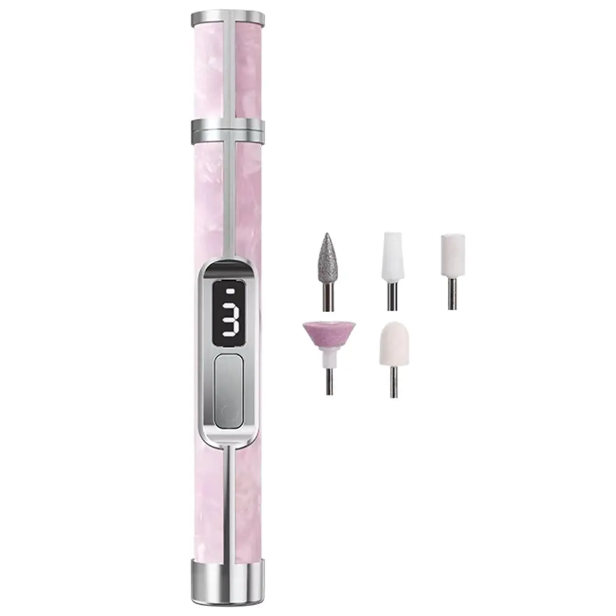 【Abrasives】 Rechargeable Electric Nail Drill Kit with 3 Modes and LED Display, Manicure Pedicure Polishing Grinding Machine