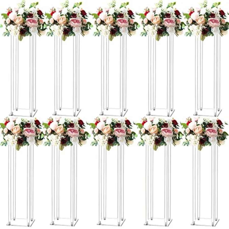 Wedding table centerpieces: 31.5-inch acrylic flower vase column stand clear lightweight and shatter-resistant for elegant flor