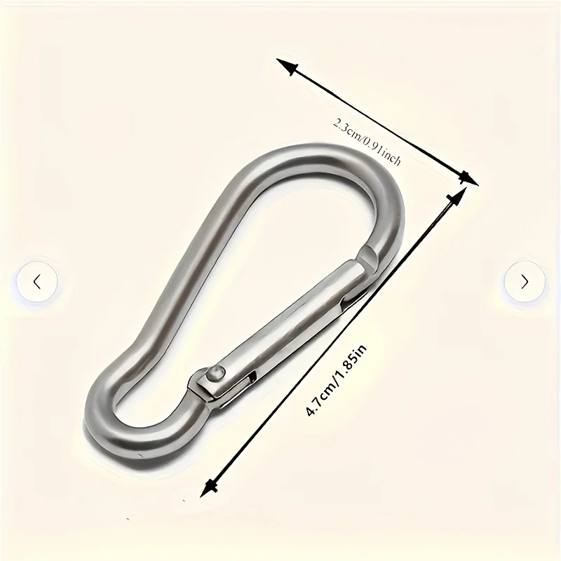 Durable Silver Metal Carabiner Buckles Economical Wholesale Anti-rust Clips Stylish Ornament Hardware Key Holder School Bag 3pcs view 6