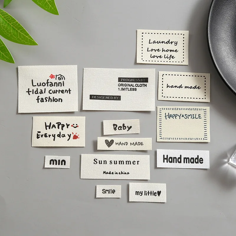 Black White Letter Embroidery Fabric Patch Simple Style Hair Band Clip Bag Decoration Accessory Wholesale