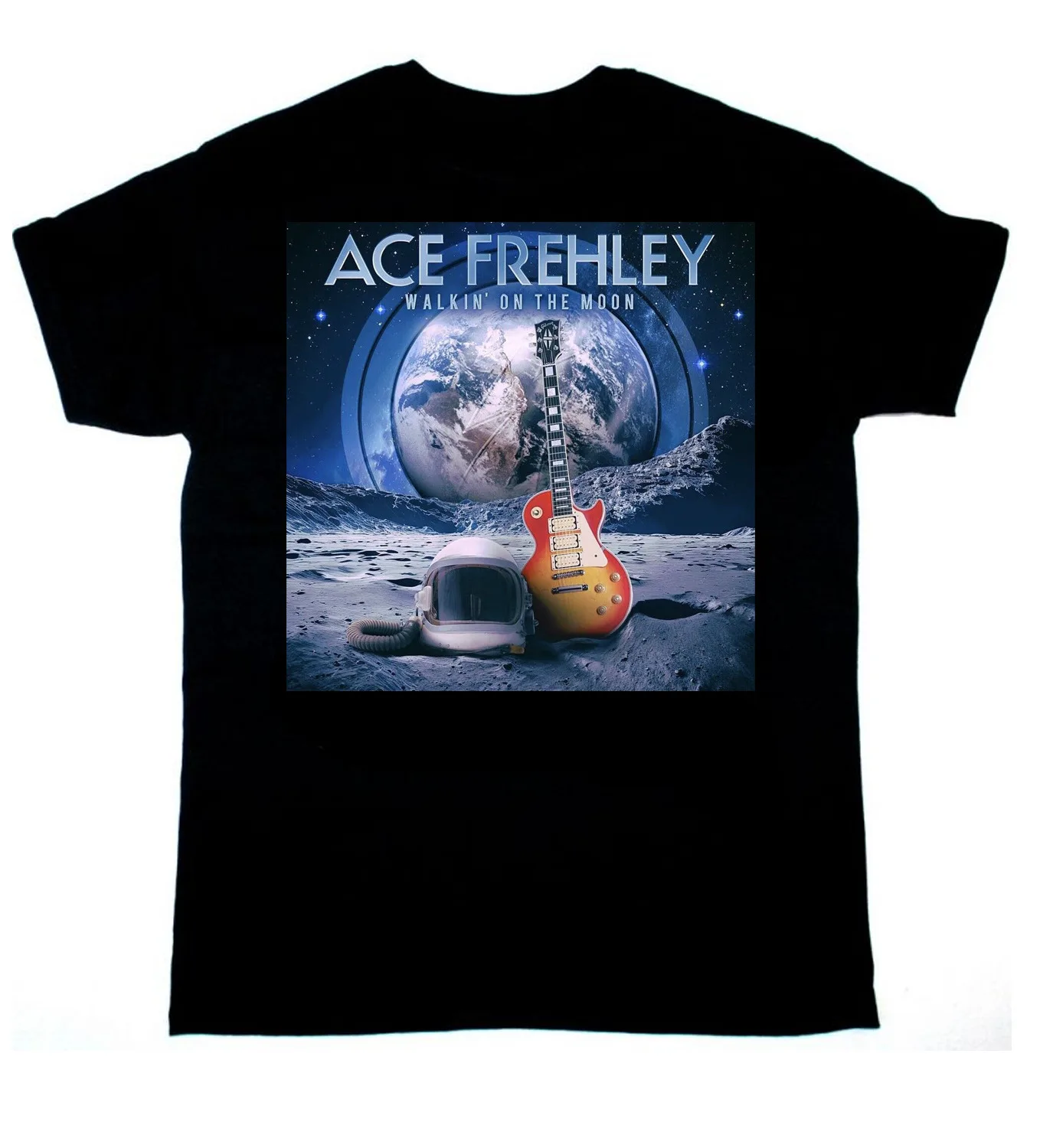 Vtg Ace Frehley Walkin Äô On The Moon Cotton Black All Size T Shirt Mm1362