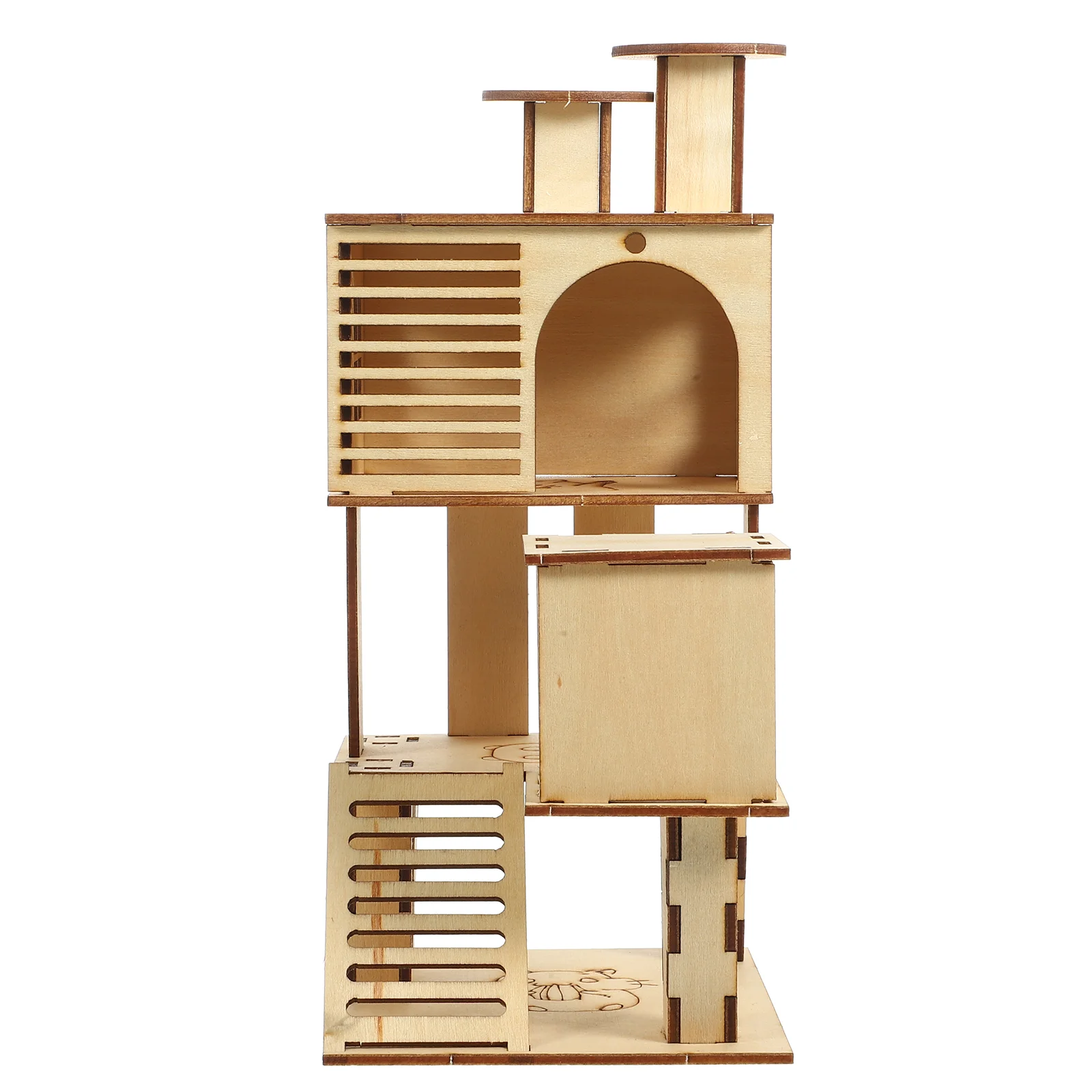 

Hamster Villa Pet Playground Toy Hedgehog Hideout Ladder House Platform Exercise