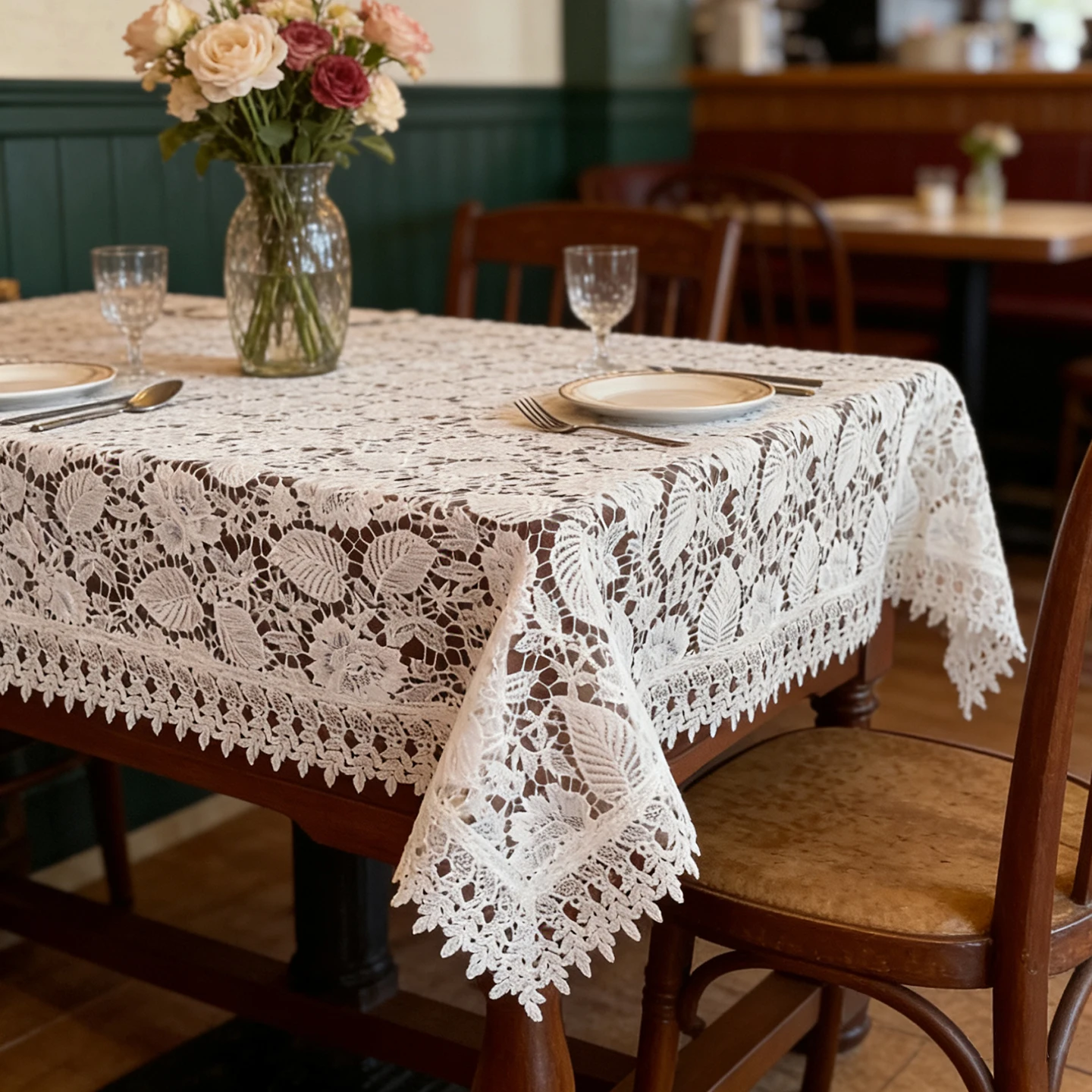 

Романтичная кружевная скатерть с вышивкой в европейском винтажном стиле, ажурная, в стиле INS, прямоугольная, для чайного столика