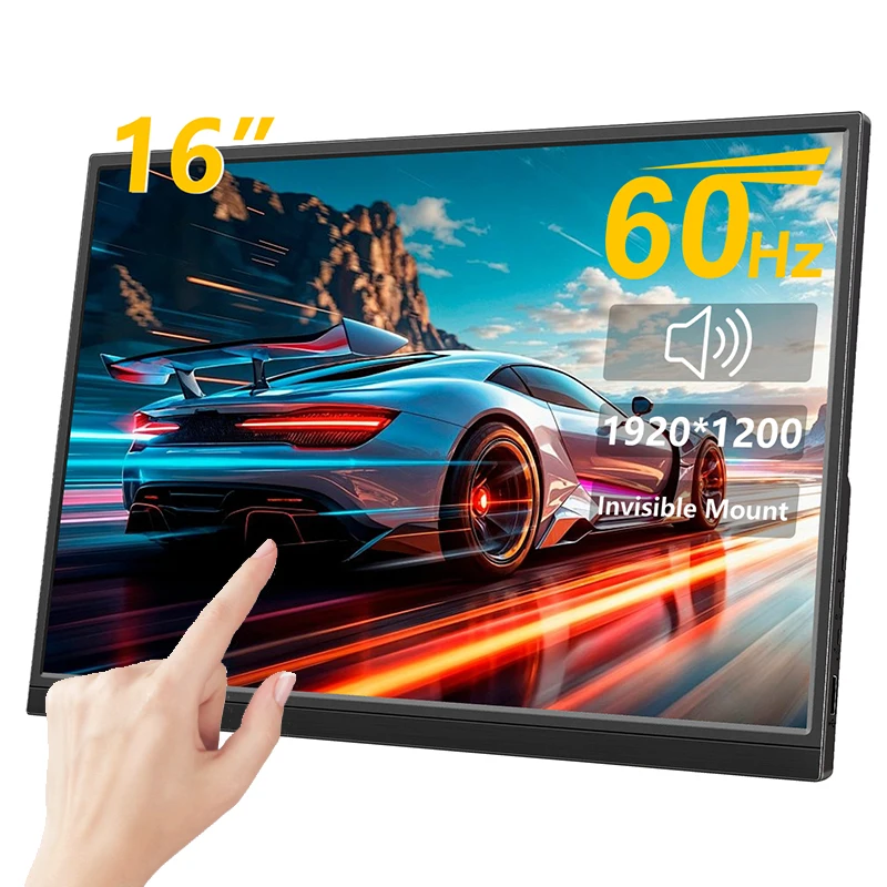 

16 Inch Touchscreen Portable Monitor 60Hz IPS 100% sRGB HDR Gaming Display for Laptop Phone PS5 Switch