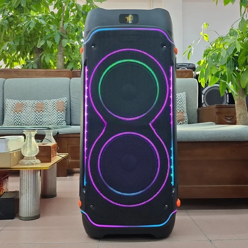 

Двухканальная акустическая система 10 дюймов, большая колонка с 2 беспроводными микрофонами, портативная акустика для вечеринок, мощная колонка для улицы IFeiGift-2109