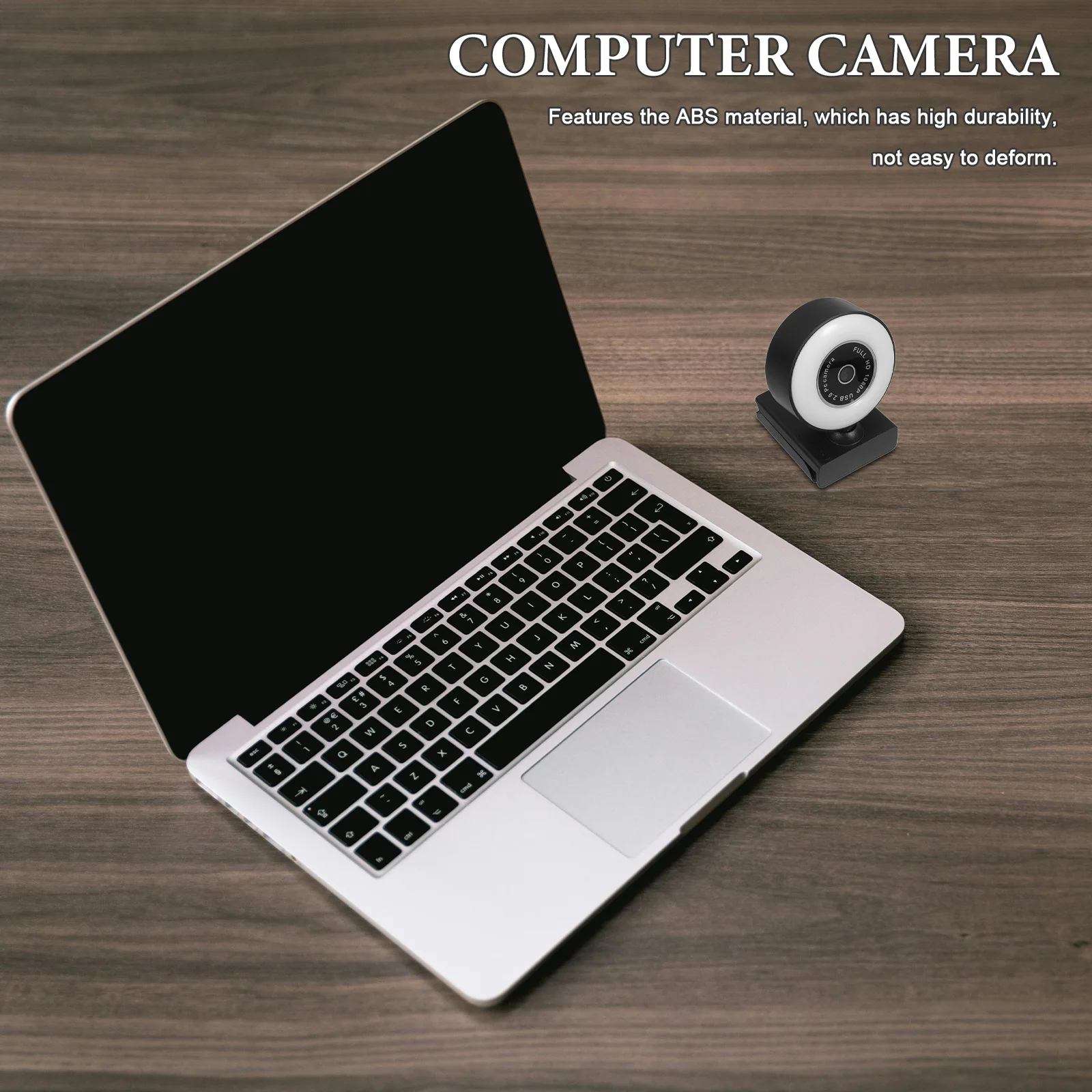 

USB High Definition Computer Camera 1080p Live Webcam Noise Reduction Mic Touch Brightness Control Driver-Free Plug Play Webcam