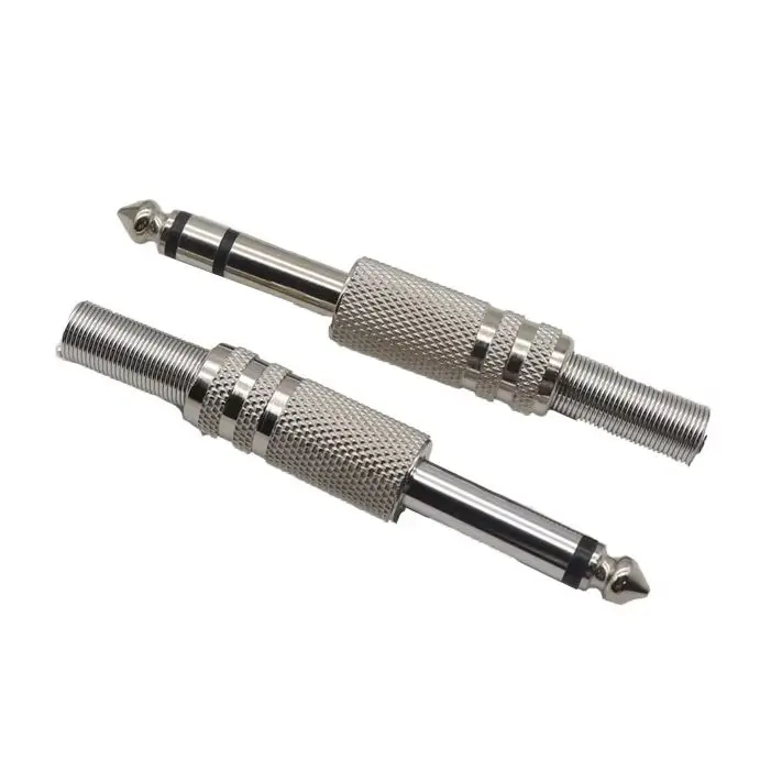 【10-1PCS】6.35mm/6.5mm 2Pole Mono Amplifier Plug Stereo Metal Microphone jack plug-in Audio Connector