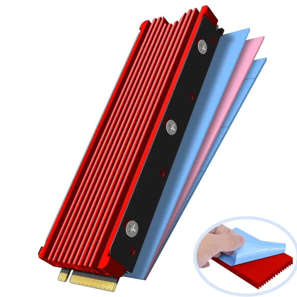 JEYI M.2 2280 SSD-Kühlkörper, unterstützt PS5 PC, NVME NGFF 2280 SSD, doppelseitige Kühlkörperkühlung mit thermischen Silikonpads, Kühler