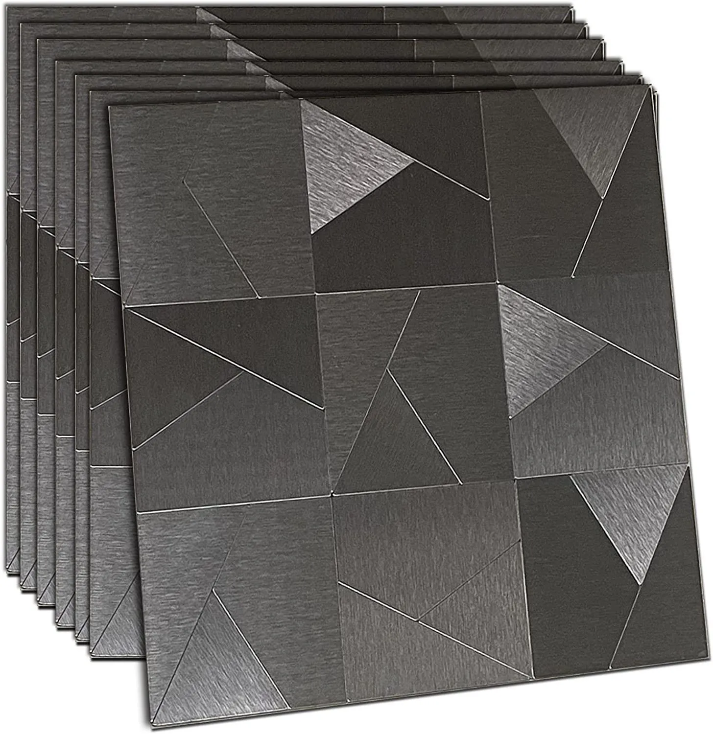 30x30cm 1PCS Aluminum Metal Tile Self-Adhesive Backsplash Peel and Stick Heat/Oil Resistant for Kitchen Stove Cabinet Renovation