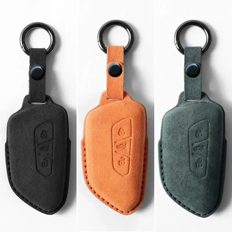 

Car Remote Key Case Cover Shell Fob For Volkswagen VW Golf 8 2020 Skoda Octavia A8 2021 SEAT Leon MK4 Suede Key Accessories