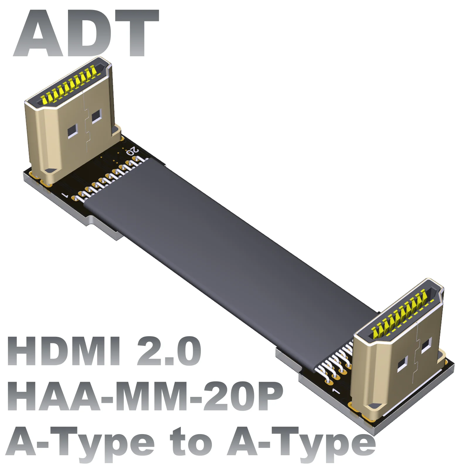 

ADT standard HDMI2.0 male-to-male extension cable supports 2K/144hz 4K/60Hz elbow flat cable