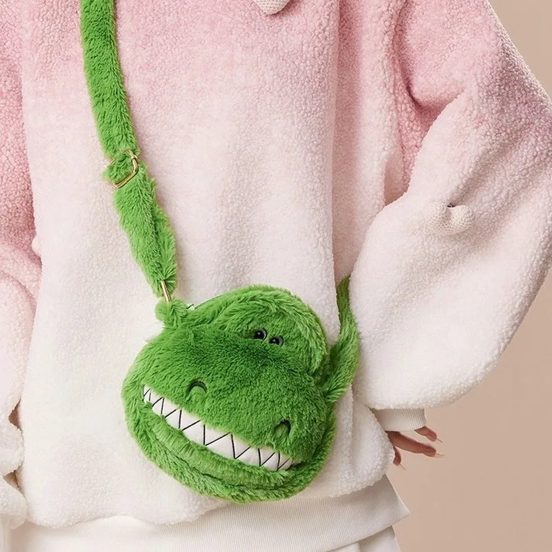 Bolso cruzado de felpa de Disney Pixar Toy Story Rex, bonito bolso de muñeca de ocio de dibujos animados, bolso decorativo de uso diario, regalo para niñas