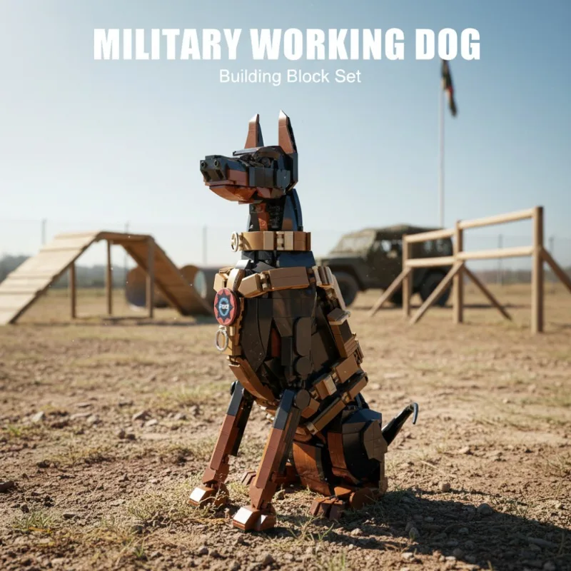 

1376PCS Military Working Dog Building Blocks City Sports Car Model Ornaments Collection Bricks Toys DIY Assembly Toys For Gift