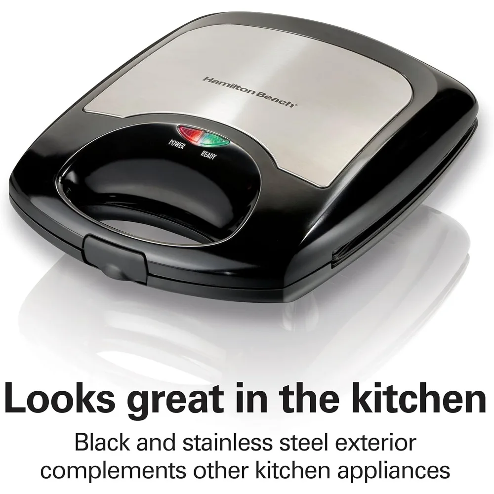 Non-Stick Belgian Waffle Maker with Indicator Lights, Hashbrowns or Keto Chaffles at Once, Compact Design for Easy Storage