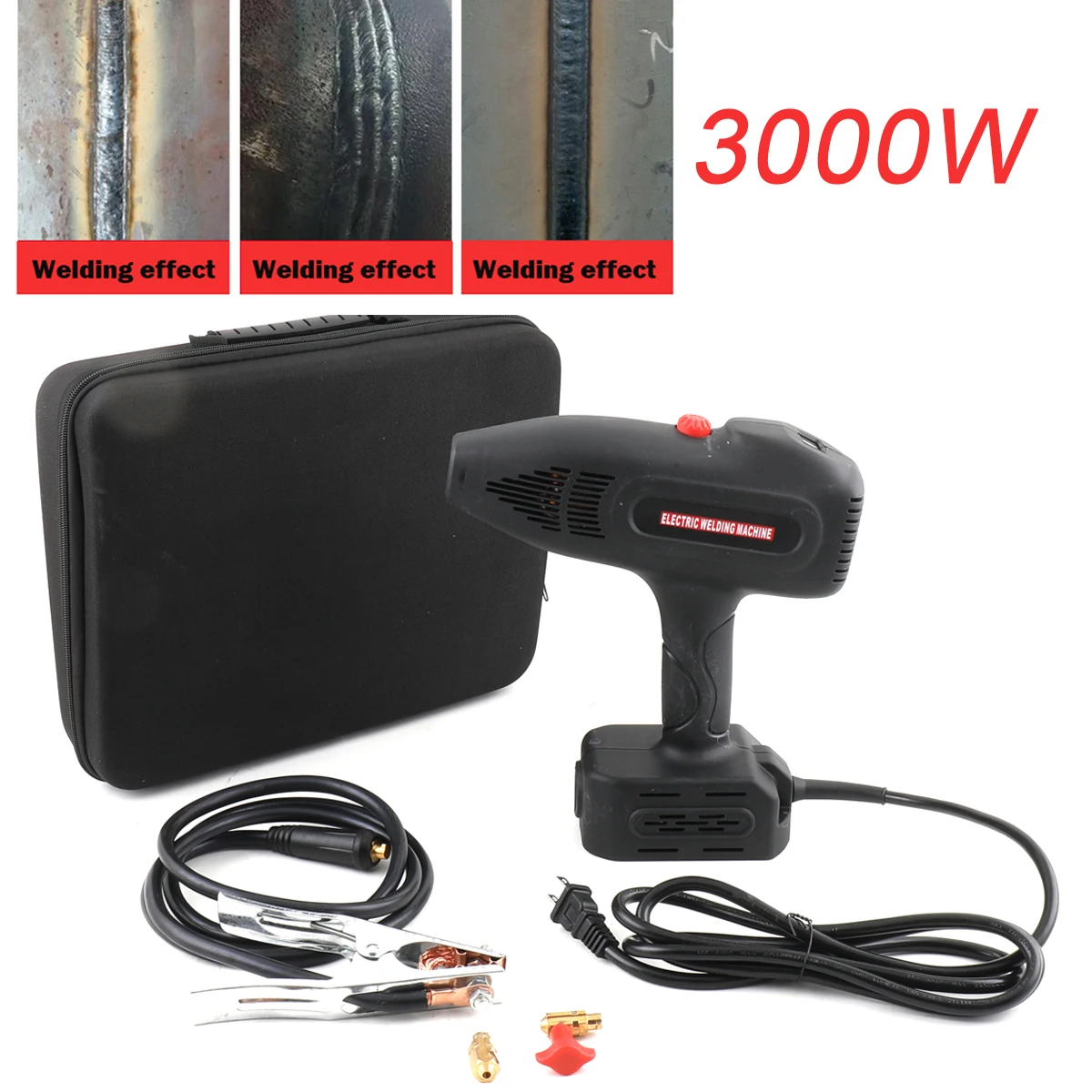 3000W 110V Handheld Portable Electric Arc Automatic Welding Machin Current Adjustment for 2.0-3.2mm Electrodes