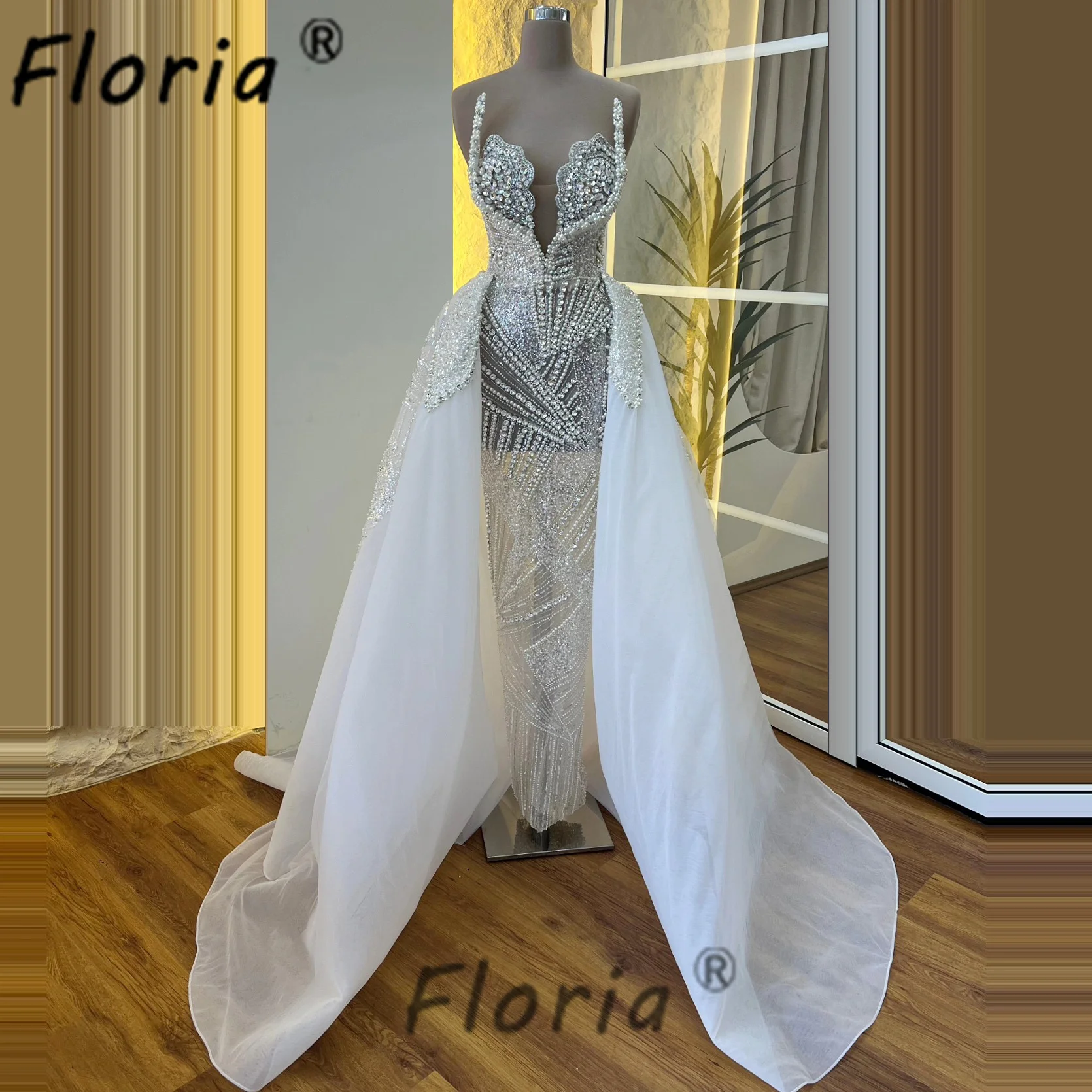 Vestido De Noiva Elegant Full Pearls Crystal Mermaid Wedding Dress 2025 Couture Quality Customized Bead Africa Woman Bridal Gown