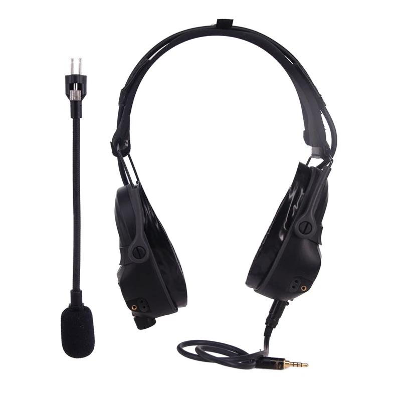 

Tactical Headset With Microphone Foldable Anti-Noise Headphone Ear Protection Hunting Hearing Earmuff Nrr23db