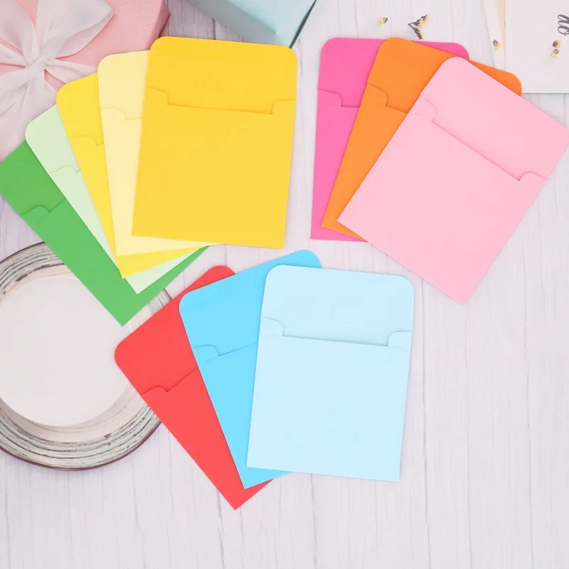 (10 Pieces/Lot) Colorful Envelope Greeting Card Postcard Storage Bag Mini Pink Envelopes