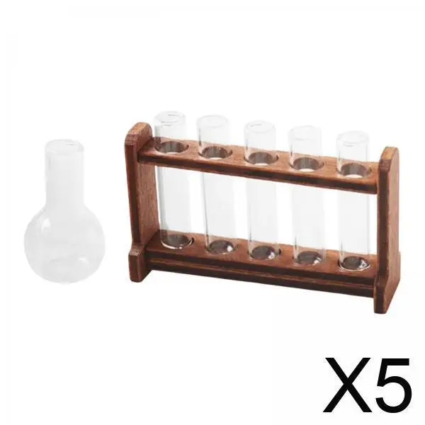 

Миниатюрные аксессуары для кукольного домика: стеклянные пробирки и подставка для них, модель для игровой сцены в масштабе 1:6