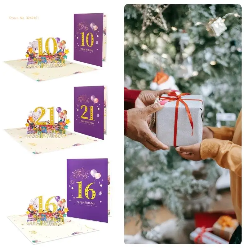 Celebratory 3D Popup Card with Pyrotechnics Functional Pyrotechnics Popup Greeting Card for Birthday Celebration Dropship