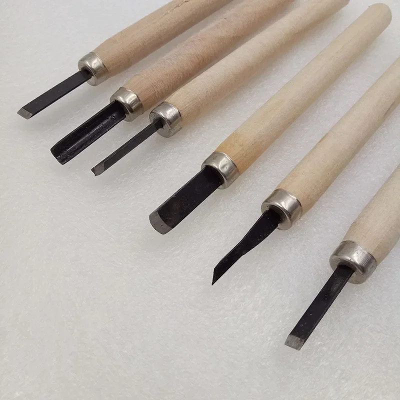 Professional 6Pcs Jewelry Gypsum Mold Repair Knife Set Precision Carving Tool for Wood and Gypsum Trimming DIY Craft Gift Kit