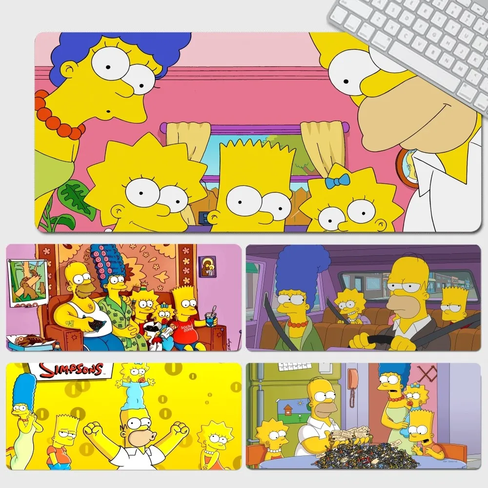 Disney Funny Family Simpsons Mousepad 90x40cm Big Keyboard Mat Table Mat Students Gamer Desktop Mousepad Gaming Mouse Pad