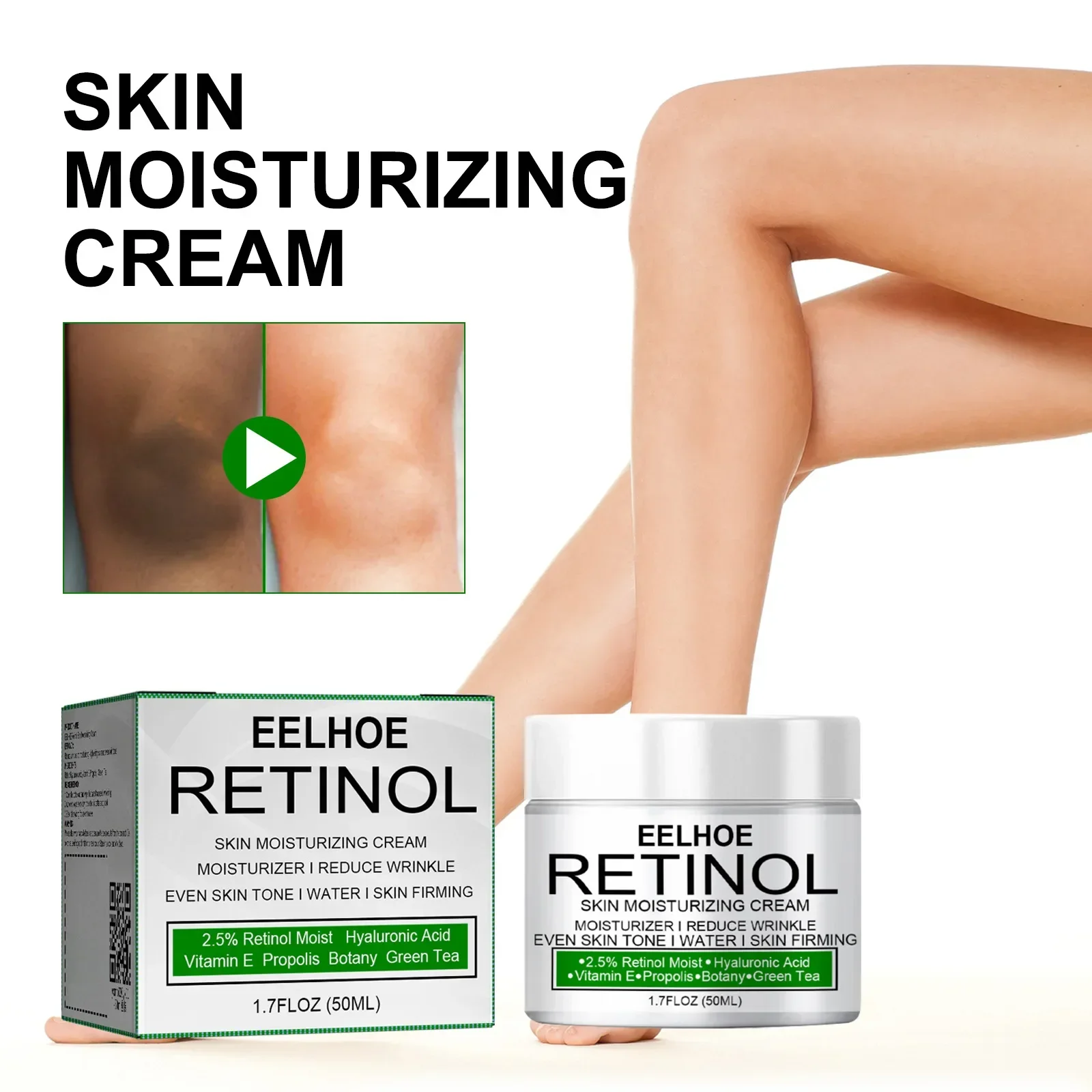 50ml EELHOE Body Cream with Vitamin E, Whitening, Hydrating and Nourishing  for Dark Spots on Joints, Elbows and Underarms