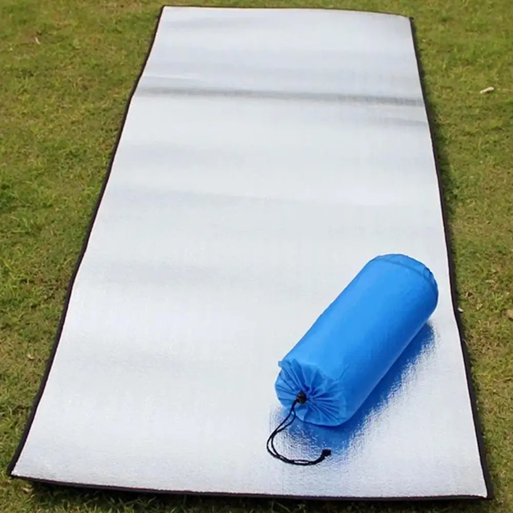 Camping Mat Foam Foil Blanket Aluminum Insulation Foam Foil Mat Sleeping Pad Thermal Outdoor Tent Footprint Reflecting Heat