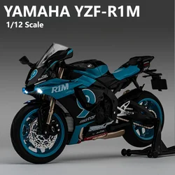 1:12 Yamaha YZF-R1M Alloy Die Cast Motorcycle Model Toy Vehicle Collection Sound and Light Off Road Autocycle Toys Car