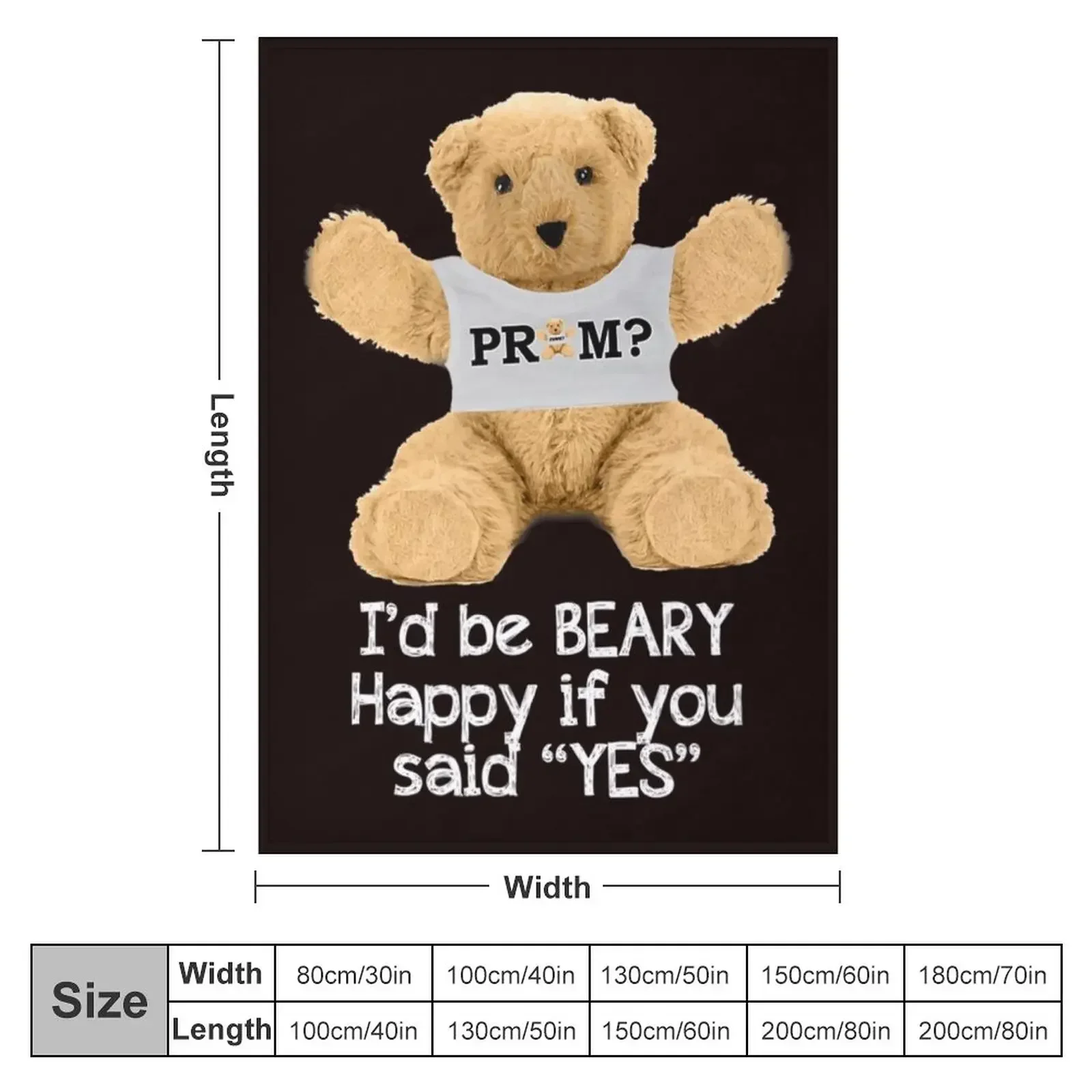 Bear Beary Happy Prom Proposal Promposal Throw Blanket Decorative Beds Bed Blankets