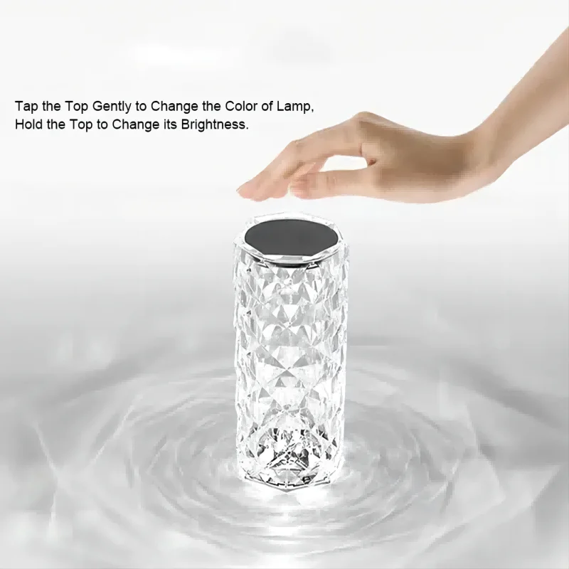 Acrylic Crystal Table Lamp Touch Induction Charging Night Light Bar Restaurant Desktop Decoration Lamp Atmosphere Lamp