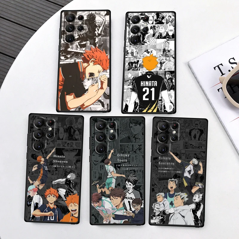 H-Haikyuu H-Hinata Anime For Samsung Galaxy S24 S23 S22 S21 S20 FE S10 S10E Plus Ultra Pro Lite 5G Black Cover Phone Case