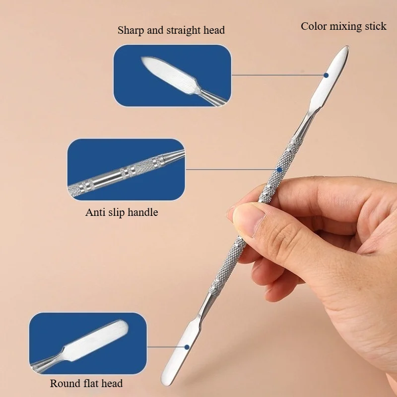 With Spatula Rod Makeup Color Palette Portable Stainless Steel Liquid Foundation Mixing Tray Durable Makeup Color Board