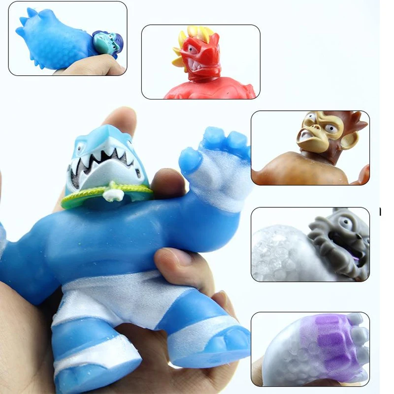 GOO JIT ZU Q Version Super elastic animal animation style Press Toy Soft Rubber Figure Elastic Stretch Doll Vent Pinch Fun Gift