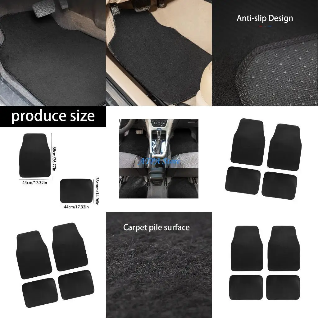 

U13C All Weather 4pcs Waterproof Automotive Carpet Floor Mats Nonslip Surfaces Universal Suitable For 5 Sedan SUV Trucks