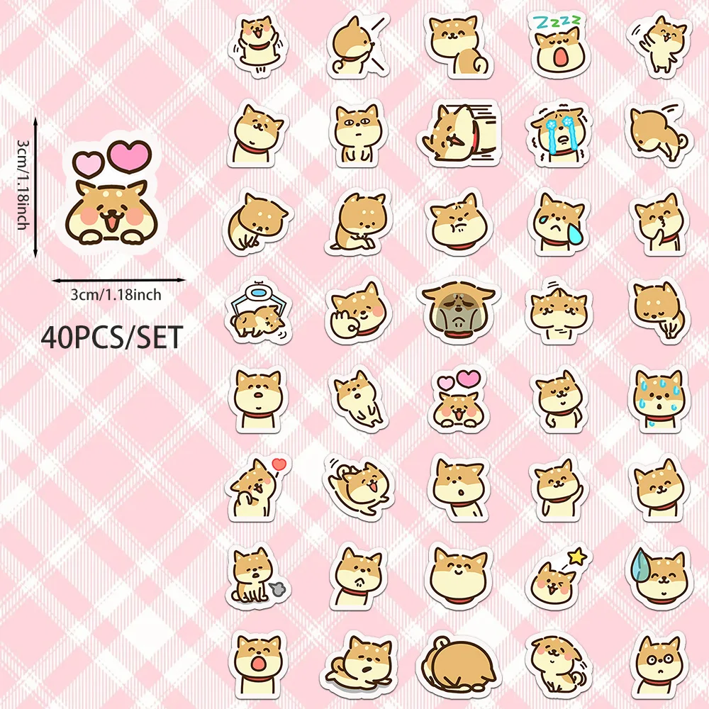 40 قطعة الكرتون لطيف شيبا Inu ملصقات كاملة DIY بها بنفسك مذكرات الكمبيوتر المحمول الهاتف الأمتعة سكيت الكتابة على الجدران الشارات ملصق هدية لعبة