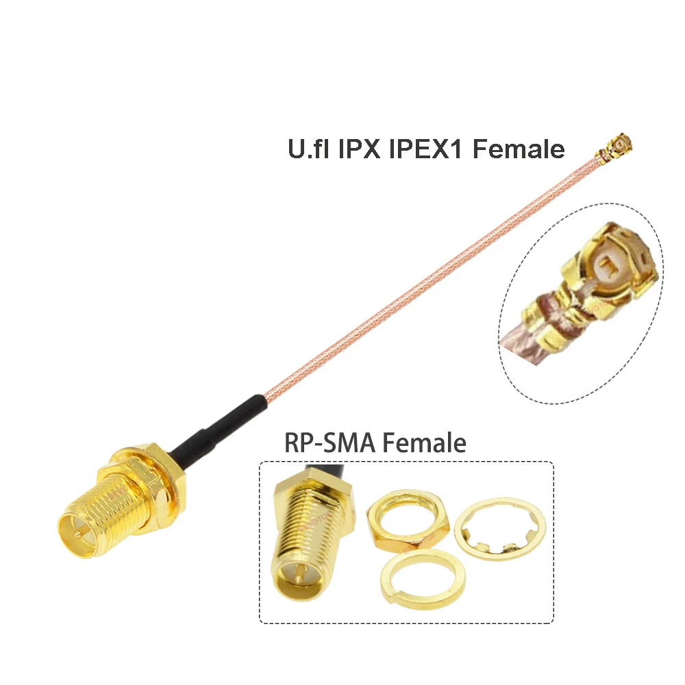 10PCS/LOT SMA Female to uFL/u.FL/IPX/IPEX1 Female Connector RF Coax Pigtail Antenna Extension Cable RG178 SMA IPEX Cable