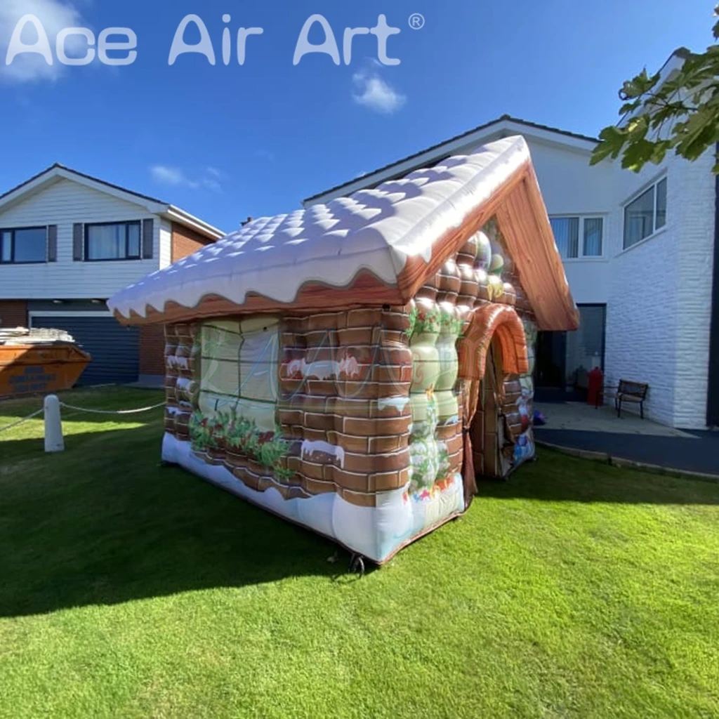 Holiday Inflatable ChristmasTent Inflatable Santa Grotto for Event Inflatable House Tent