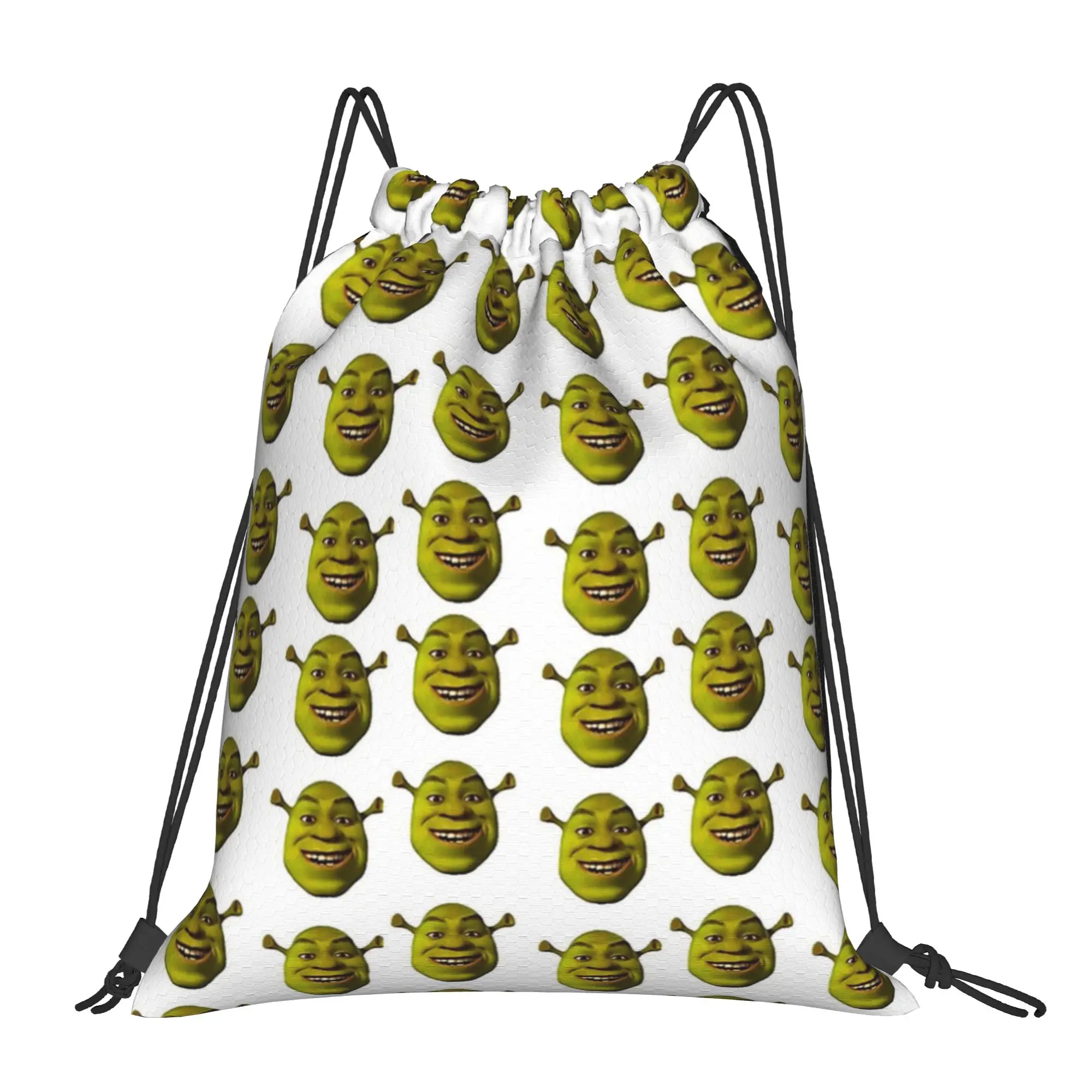 Little Shreks Meme Backpack Drawstring Basketball Bags Gym Bag Water Resistant  String Sackpack for Travel 36cm (W) x 43cm (H)