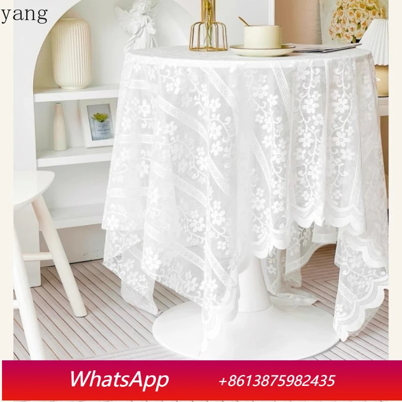 

LH pastoral door decoration coffee table tablecloth lace background tablecloth curtain yarn
