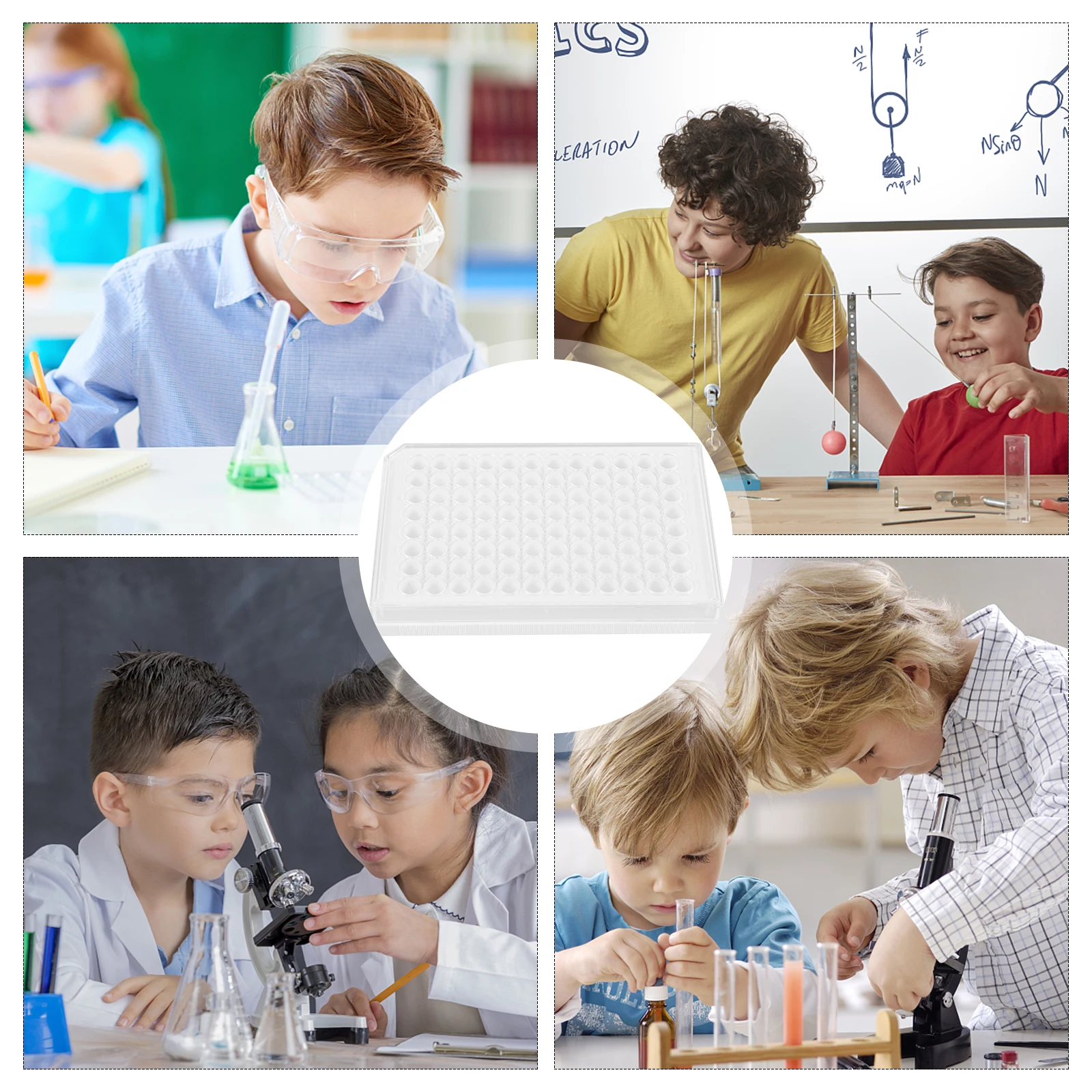 

96-well Culture Plate Tray for Lab Equipment Laboratory Plates Tissue White Cell Dishes