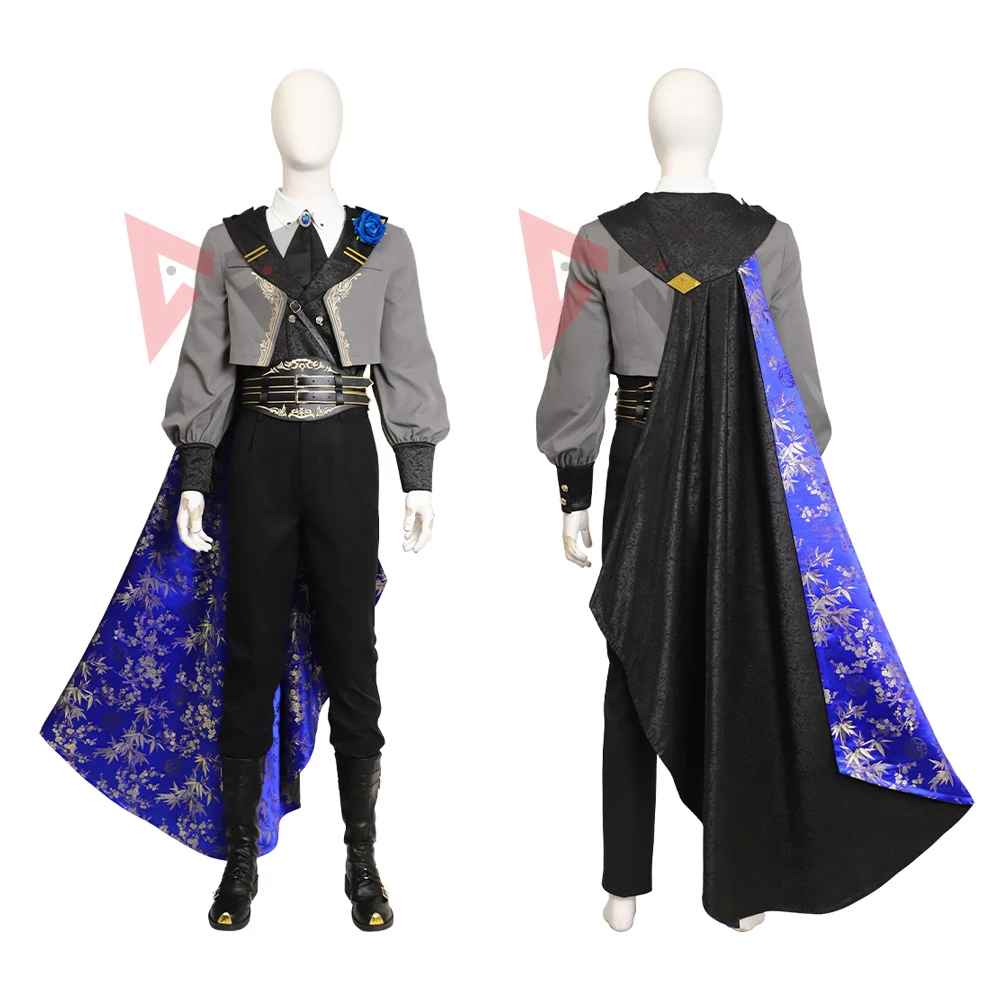 

New Final Fantasy Sephiroth Blue-Rose Cosplay Costume Shirt Pants Cloak Custom Made For Game Party