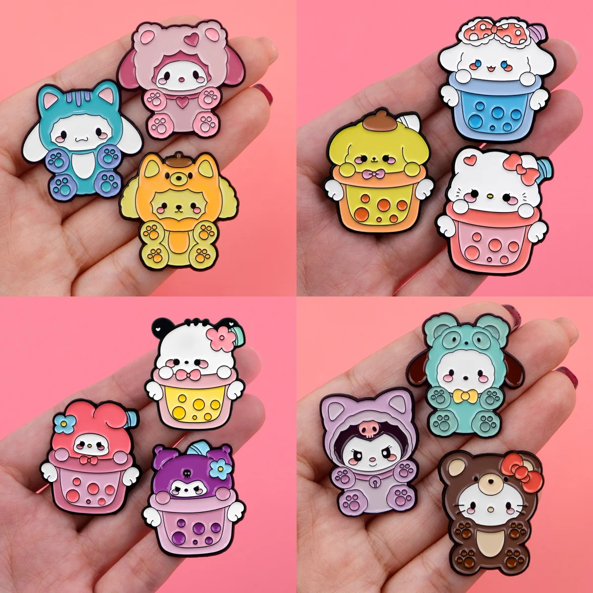 6pcs Cute Cat Enamel Pin Cosplay Brooch Pines Lapel Pins Kawaii Badge on Backpack Costume Accessories Anime Jewelry Kids Gifts